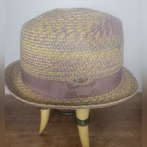 CC  Exclusive Beige Brown with light Pink great design  Fedora EUC GREAT COLOR